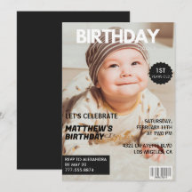 Einladungen zum 1. Geburtstag für ihn Zeitschrifte