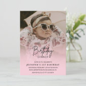 Einladungen zum 1. Geburtstag Geburtstag Abendesse (Stehend Vorderseite)