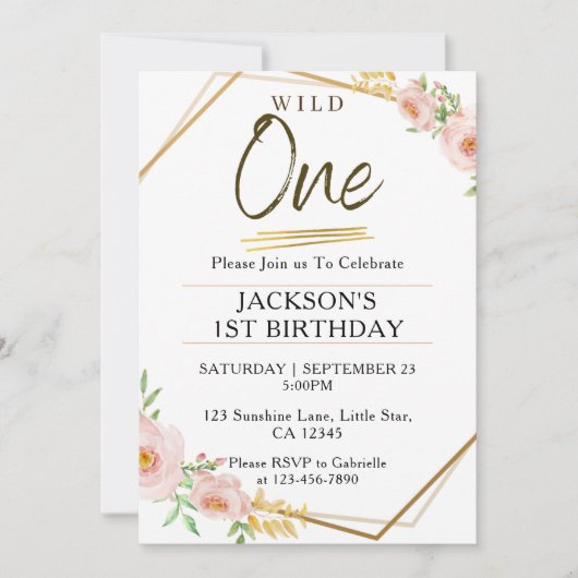 Einladungen zum 1. Geburtstag Kinder whimsical wil (Vorderseite)