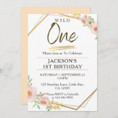 Einladungen zum 1. Geburtstag Kinder whimsical wil (Vorne/Hinten)