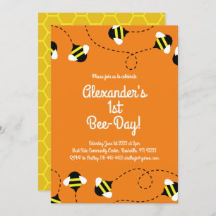 Einladungen zum 1. Geburtstag Mod Bee Day
