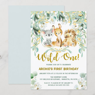 Einladungen zum 1. Geburtstag | Niedliche Bush Bab