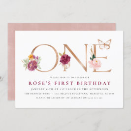 Einladungen zum 1. Geburtstag | Saffron Rose Butte