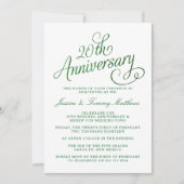 Einladungen zum 20. Emerald Wedding Jahrestag (Vorderseite)