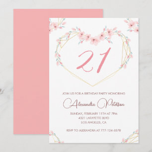 Einladungen zum 21. Geburtstag Boho Floral Elegant