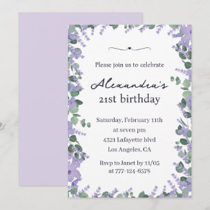 Einladungen zum 21. Geburtstag Boho Floral Rahmen