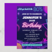 Einladungen zum 21. Geburtstag zurück zum 80er-Par (Vorne/Hinten)