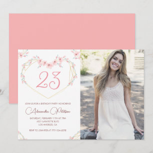 Einladungen zum 23. Geburtstag Boho Floral Foto