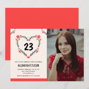 Einladungen zum 23. Geburtstag für sie Florales He