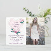 Einladungen zum 25. Geburtstag Elegant Boho Foto (Stehend Vorderseite)