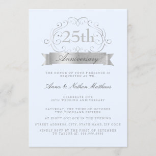 Einladungen zum 25. Geburtstag von Silver & Blue W