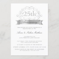 Einladungen zum 25. Geburtstag von Silver Wedding