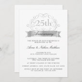 Einladungen zum 25. Geburtstag von Silver Wedding (Vorne/Hinten)