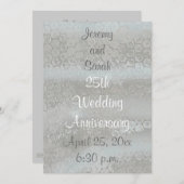 Einladungen zum 25. Hochzeitstag in Shiny Silver (Vorne/Hinten)