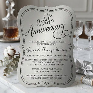 Einladungen zum 25. silbernen Hochzeitstag