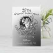 Einladungen zum 25. Silver Wedding Jubiläum (Stehend Vorderseite)