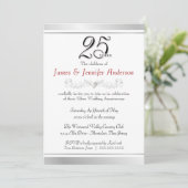 Einladungen zum 25. Silver Wedding Jubiläum (Stehend Vorderseite)