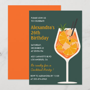 Einladungen zum 26. Geburtstag Cocktail Elegant Mo