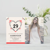 Einladungen zum 29. Geburtstag für ihr Herz (Stehend Vorderseite)
