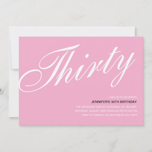 Einladungen zum 30. Geburtstag (Vorderseite)