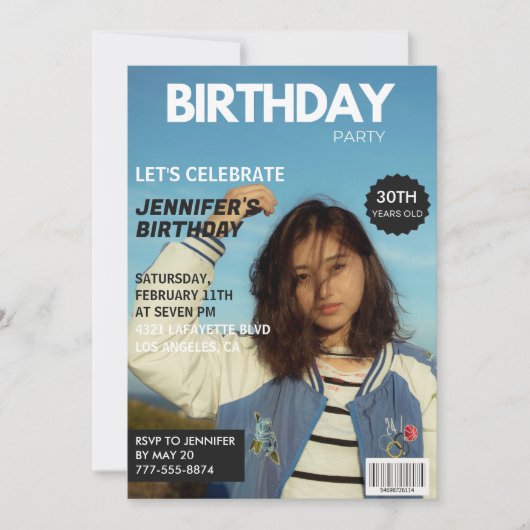 Einladungen zum 30. Geburtstag Zeitschrift Cover (Vorderseite)