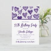 Einladungen zum 35. Geburtstag Niedlich Hearts Lil (Stehend Vorderseite)