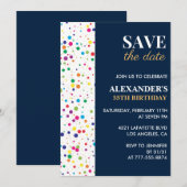 Einladungen zum 35. Geburtstag Save the Date Confe (Vorne/Hinten)