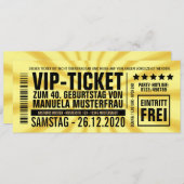 Einladungen zum 40. Geburtstag (“VIP”) (Vorne/Hinten)