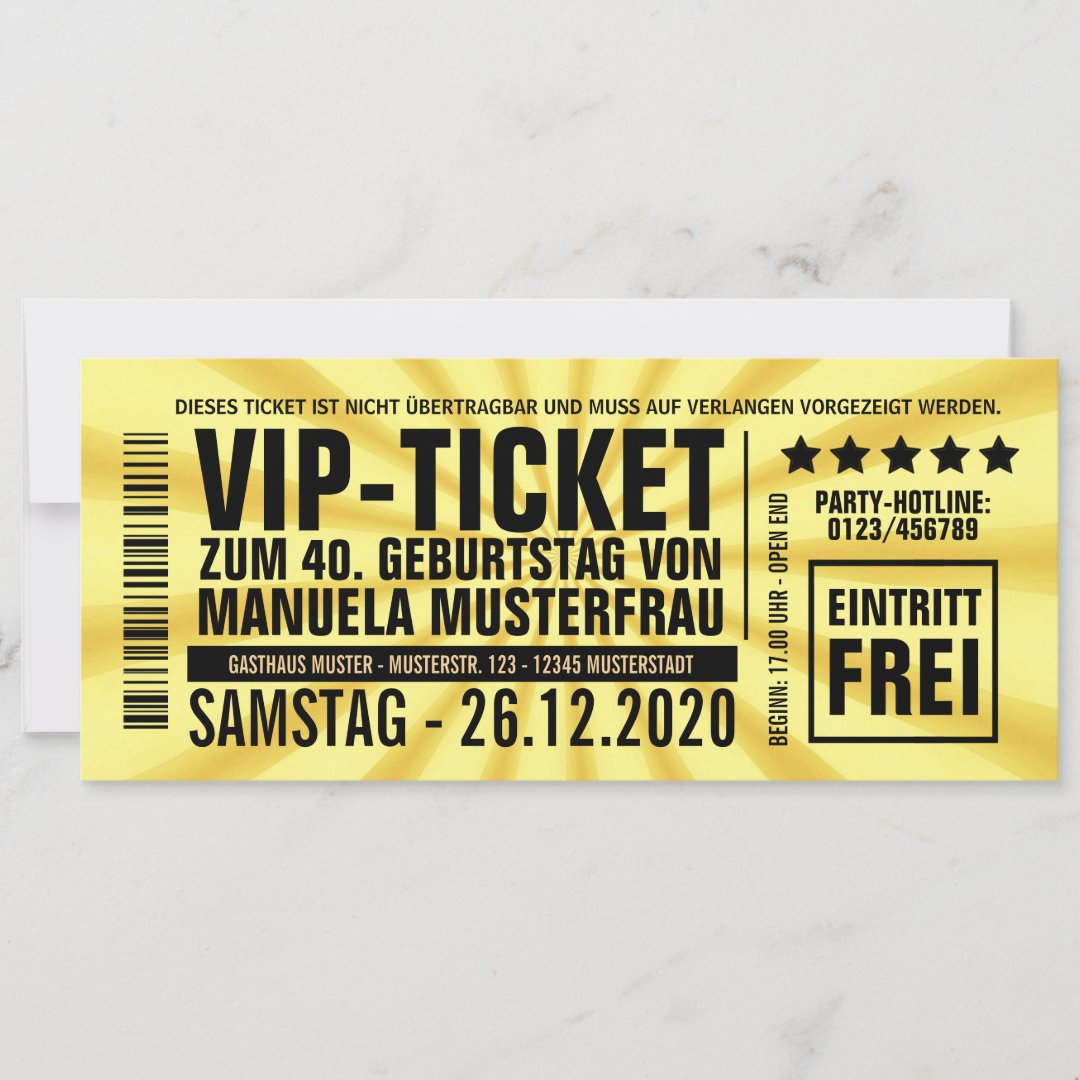 Einladungen zum 40. Geburtstag (“VIP”) | Zazzle.de