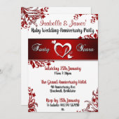 Einladungen zum 40-jährigen Jubiläum von Rot und W (Vorne/Hinten)