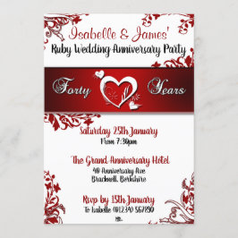Einladungen zum 40-jährigen Jubiläum von Rot und W