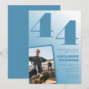 Einladungen zum 44. Geburtstag mit blauem Männerfo