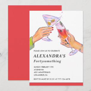 Einladungen zum 45. Geburtstag Cocktail Fun Party