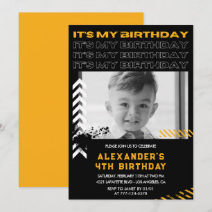 Einladungen zum 4. Geburtstag Junge Foto Spray Ans