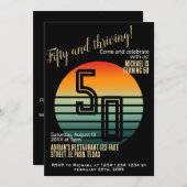 Einladungen zum 50. Geburtstag: 50 und blühend, QR (Vorne/Hinten)