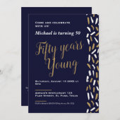 Einladungen zum 50. Geburtstag: Fünfzig Jahre, QR (Vorne/Hinten)