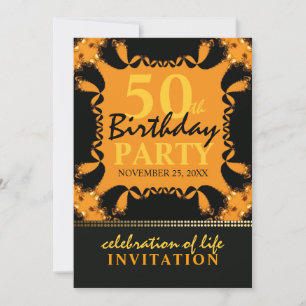 Einladungen zum 50. Geburtstag mit tribalem Batik-