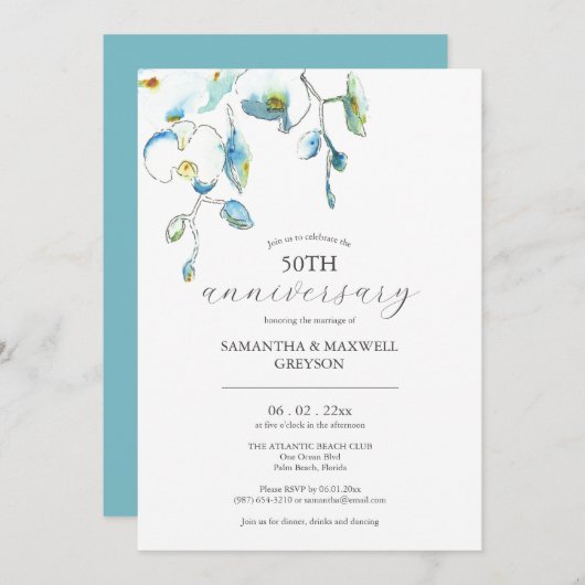 Einladungen zum 50. Hochzeitstag (Vorne/Hinten)