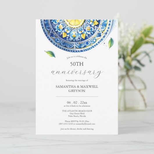 Einladungen zum 50. Hochzeitstag Alfresco (Stehend Vorderseite)