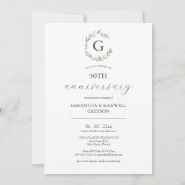 Einladungen zum 50. Hochzeitstag Botanicals