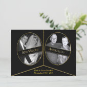 Einladungen zum 50. Hochzeitstag - Doppelrahmen (Stehend Vorderseite)