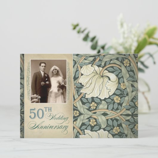 Einladungen zum 50. Hochzeitstag Foto (Stehend Vorderseite)