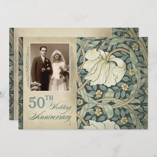 Einladungen zum 50. Hochzeitstag Foto (Vorne/Hinten)