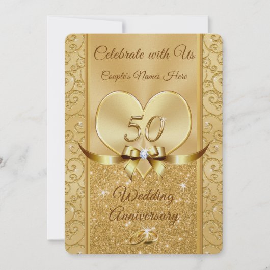 Einladungen zum 50. Jahrestag der Hochzeit (Vorderseite)