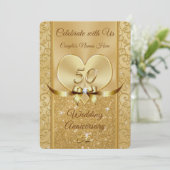 Einladungen zum 50. Jahrestag der Hochzeit (Stehend Vorderseite)