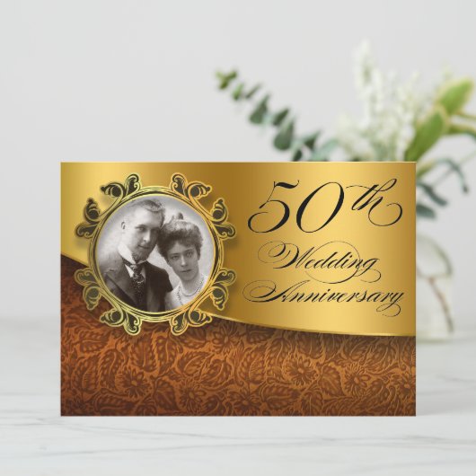 Einladungen zum 50-jährigen Foto (Stehend Vorderseite)