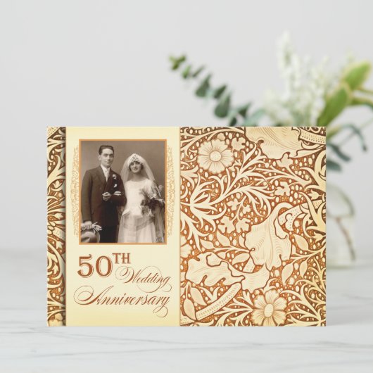 Einladungen zum 50. Jubiläum mit Foto (Stehend Vorderseite)