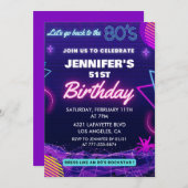 Einladungen zum 51. Geburtstag zurück zum 80er-Par (Vorne/Hinten)