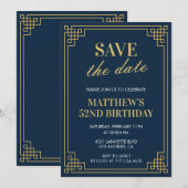 Einladungen zum 52. Geburtstag Männer Save the Dat (Vorne/Hinten)