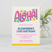 Einladungen zum 53. Geburtstag Tropical Aloha Hawa (Stehend Vorderseite)